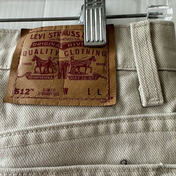 Vintage Levi’s Jeans 512 11 JR L Slim Fit Straight Leg Made In Usa Women’s Beige - Picture 13 of 16